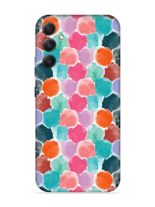 Colorful Seamless Pattern Embossed Soft Silicone Case for Samsung Galaxy A34 (5G)