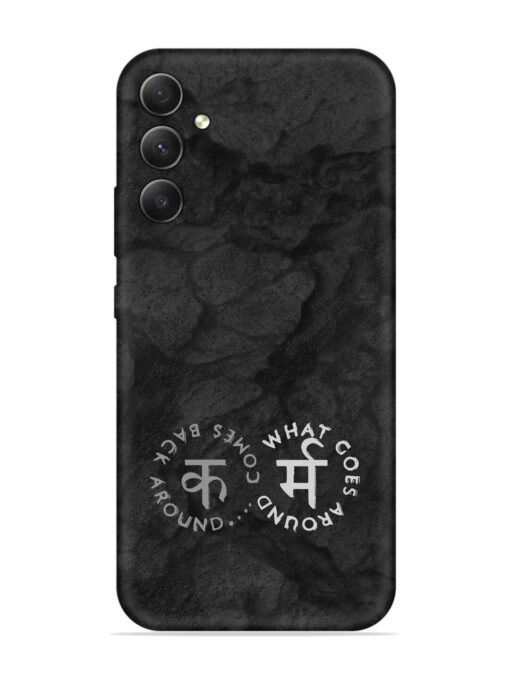 Karma Hindi Word Embossed Soft Silicone Case for Samsung Galaxy A34 (5G) Zapvi