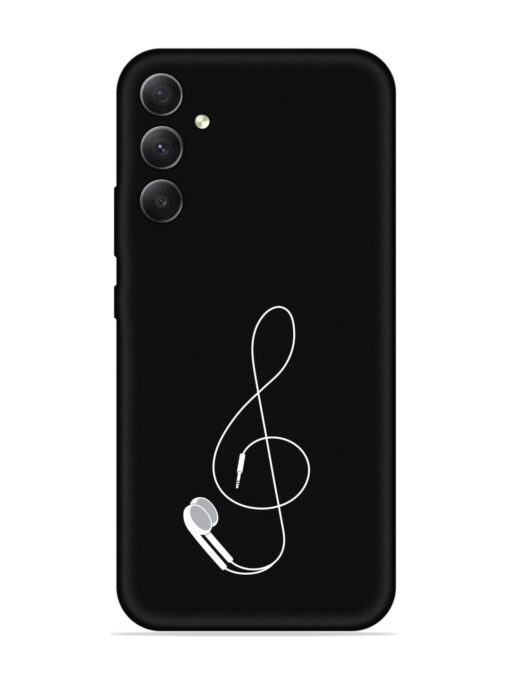 Music Earphone Vector Embossed Soft Silicone Case for Samsung Galaxy A34 (5G)