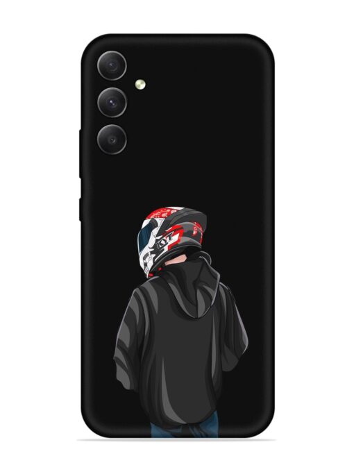 Motorcycle Rider Embossed Soft Silicone Case for Samsung Galaxy A34 (5G)