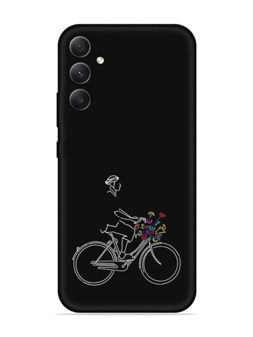 Minimalist Cycle Art Embossed Soft Silicone Case for Samsung Galaxy A34 (5G) Zapvi