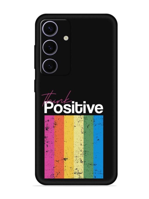 Think Positive Typography Embossed Soft Silicone Case for Samsung Galaxy A35 (5G) Zapvi