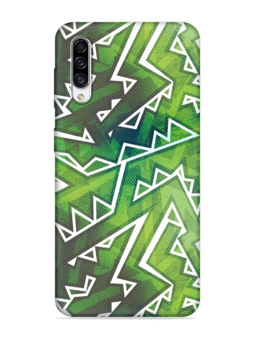 Green Graffiti Seamless Embossed Soft Silicone Case for Samsung Galaxy A50S