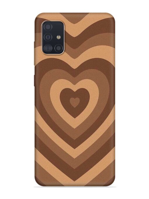 Brown Heart Embossed Soft Silicone Case for Samsung Galaxy A51 Zapvi