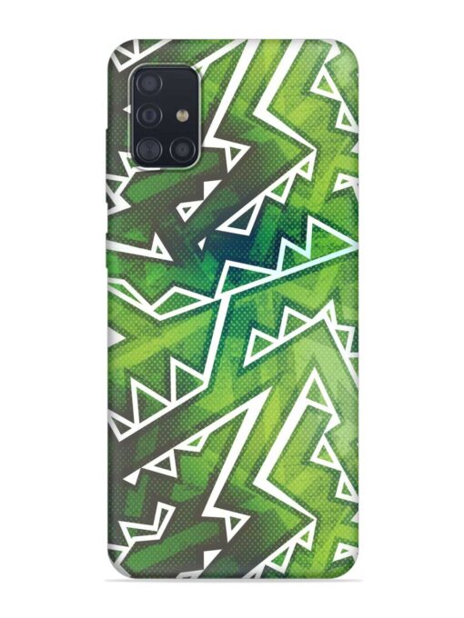 Green Graffiti Seamless Embossed Soft Silicone Case for Samsung Galaxy A51 Zapvi