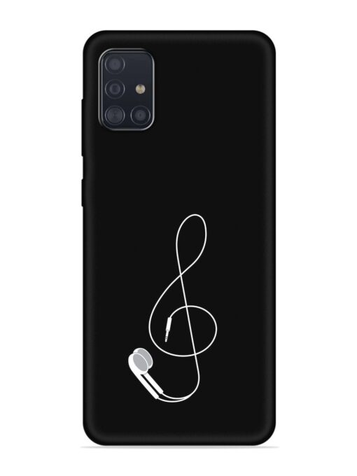 Music Earphone Vector Embossed Soft Silicone Case for Samsung Galaxy A51 Zapvi