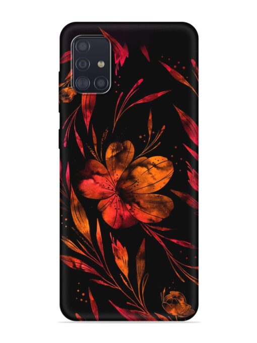 Red Flower Painting Embossed Soft Silicone Case for Samsung Galaxy A51 Zapvi