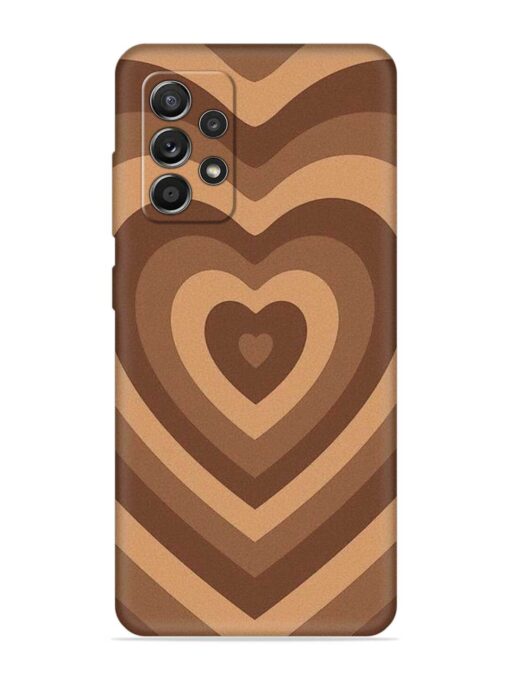 Brown Heart Embossed Soft Silicone Case for Samsung Galaxy A52S (5G) Zapvi