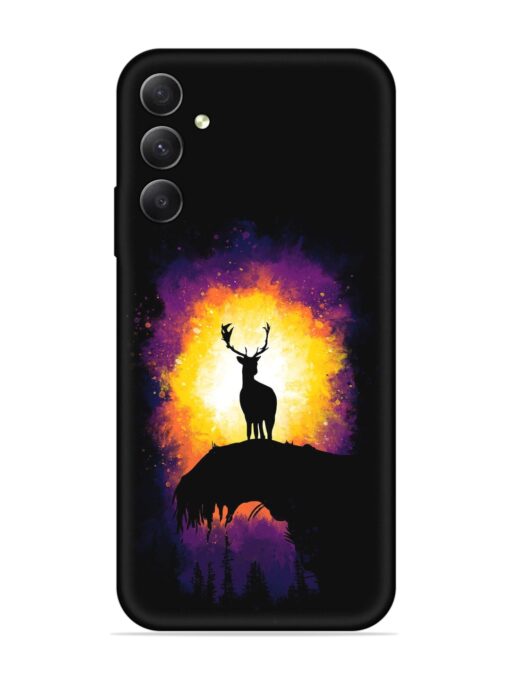 Elk Animal Art Embossed Soft Silicone Case for Samsung Galaxy A54 (5G)