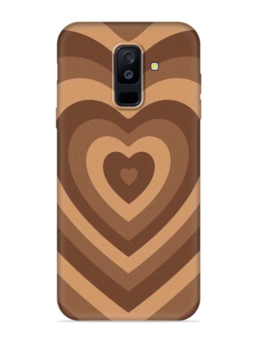 Brown Heart Embossed Soft Silicone Case for Samsung Galaxy A6 Plus Zapvi