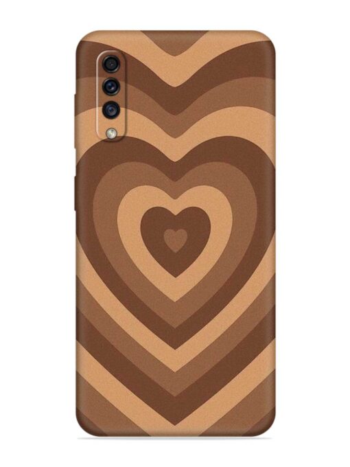 Brown Heart Embossed Soft Silicone Case for Samsung Galaxy A70 Zapvi