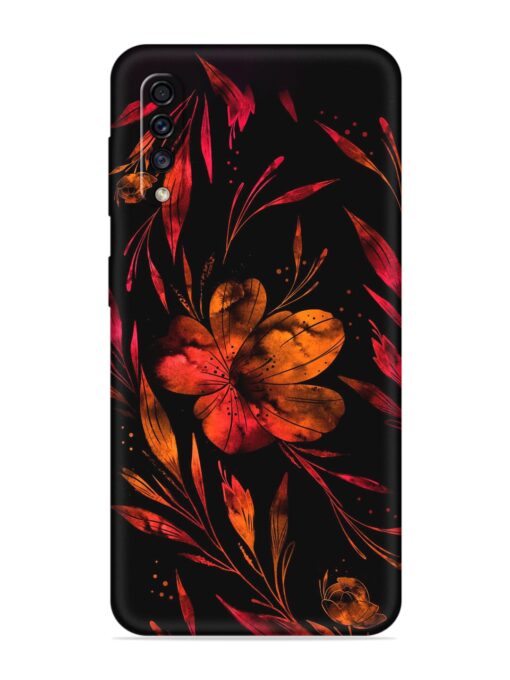 Red Flower Painting Embossed Soft Silicone Case for Samsung Galaxy A70 Zapvi