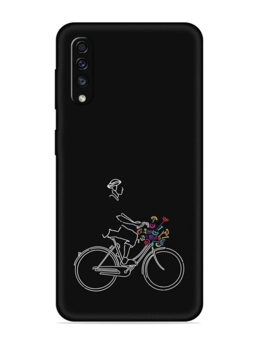 Minimalist Cycle Art Embossed Soft Silicone Case for Samsung Galaxy A70