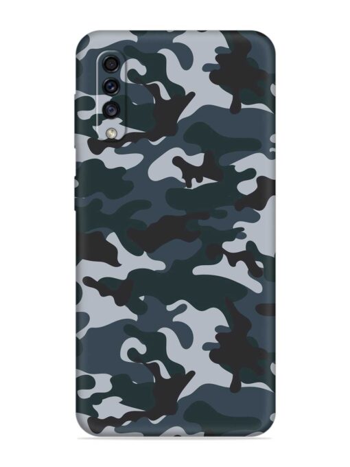 Dark Blue Army Military Art Embossed Soft Silicone Case for Samsung Galaxy A70S