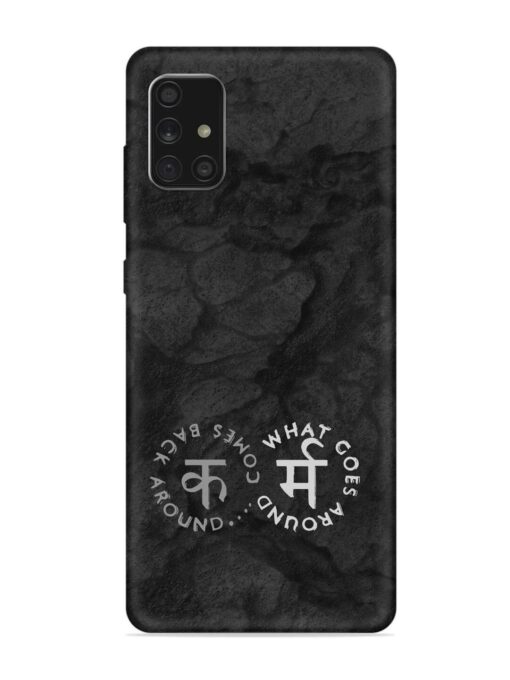 Karma Hindi Word Embossed Soft Silicone Case for Samsung Galaxy A71