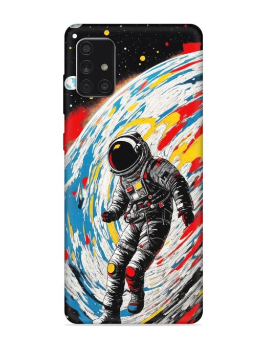 Astronaut Art Embossed Soft Silicone Case for Samsung Galaxy A71