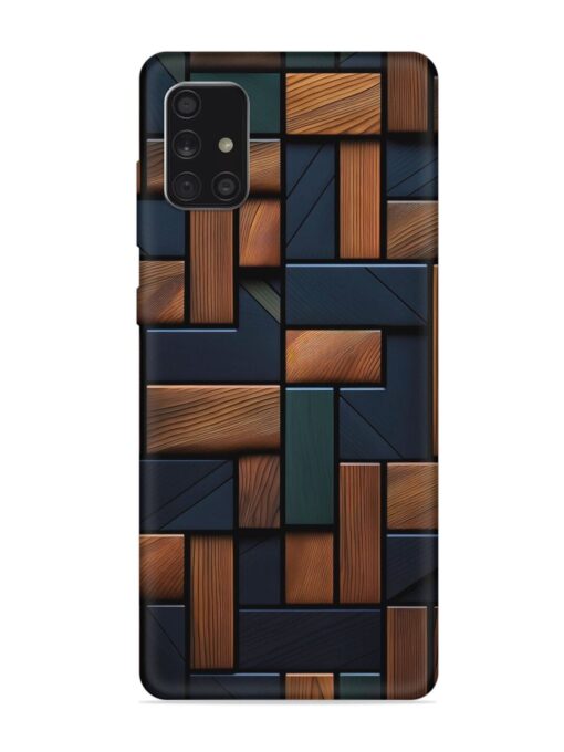 Wooden Background Cubes Embossed Soft Silicone Case for Samsung Galaxy A71