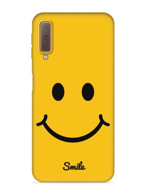 Yellow Smiley Embossed Soft Silicone Case for Samsung Galaxy A7 (2018) Zapvi