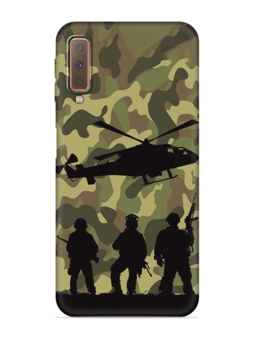 Army Heros Embossed Soft Silicone Case for Samsung Galaxy A7 (2018) Zapvi