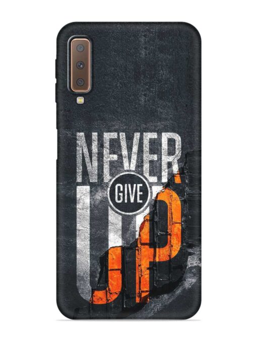 Never Give Up Embossed Soft Silicone Case for Samsung Galaxy A7 (2018)