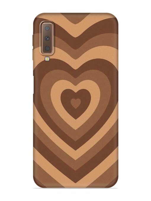 Brown Heart Embossed Soft Silicone Case for Samsung Galaxy A7 (2018)