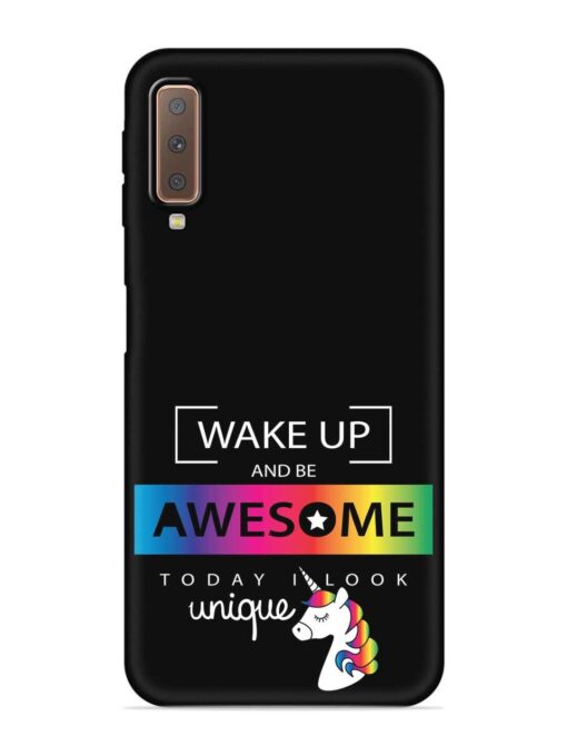 Inspirational Quote Unicorn Embossed Soft Silicone Case for Samsung Galaxy A7 (2018) Zapvi