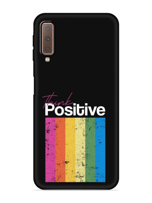 Think Positive Typography Embossed Soft Silicone Case for Samsung Galaxy A7 (2018)