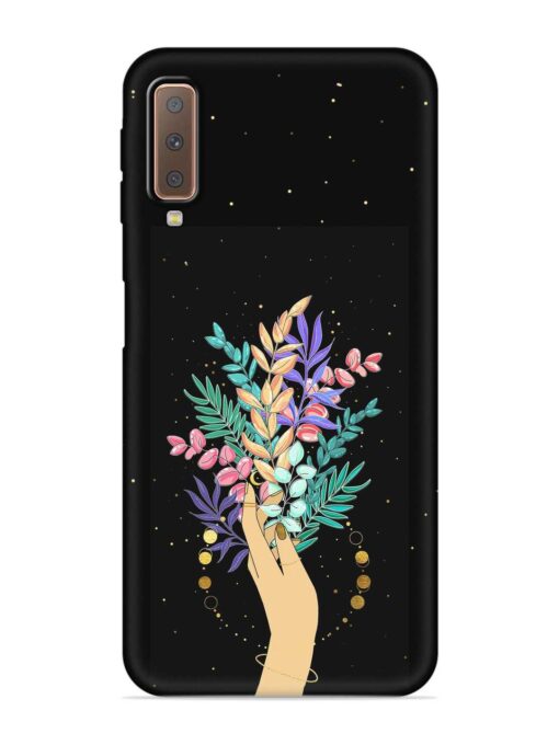 Flower On Hand Embossed Soft Silicone Case for Samsung Galaxy A7 (2018)