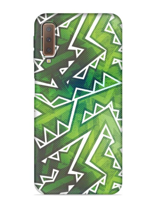 Green Graffiti Seamless Embossed Soft Silicone Case for Samsung Galaxy A7 (2018) Zapvi