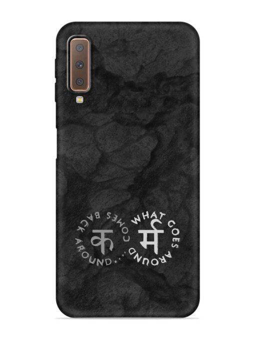 Karma Hindi Word Embossed Soft Silicone Case for Samsung Galaxy A7 (2018)