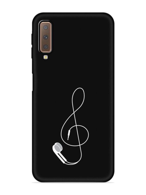 Music Earphone Vector Embossed Soft Silicone Case for Samsung Galaxy A7 (2018) Zapvi