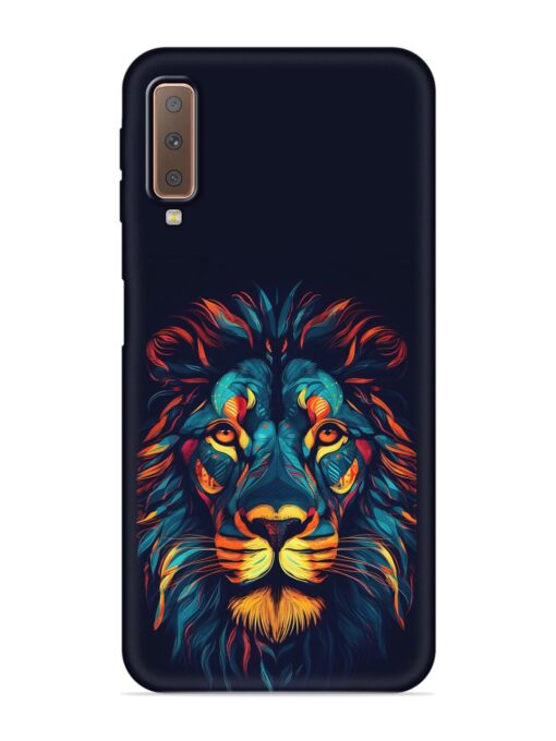 Colorful Lion Embossed Soft Silicone Case for Samsung Galaxy A7 (2018)