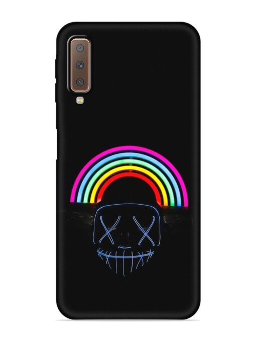 Mask Rainbow Embossed Soft Silicone Case for Samsung Galaxy A7 (2018)