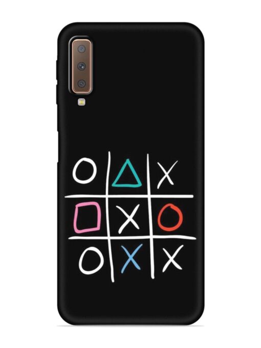 Super Neon Tic-Tac-Toe Embossed Soft Silicone Case for Samsung Galaxy A7 (2018) Zapvi