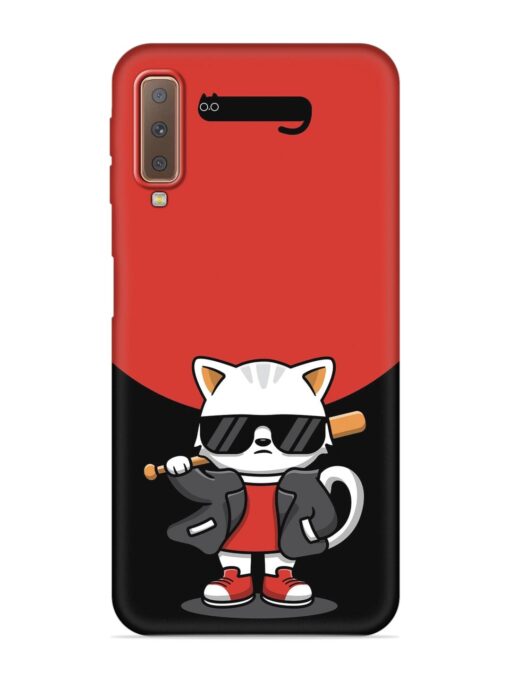 Cool Little Bear Cartoon Embossed Soft Silicone Case for Samsung Galaxy A7 (2018)