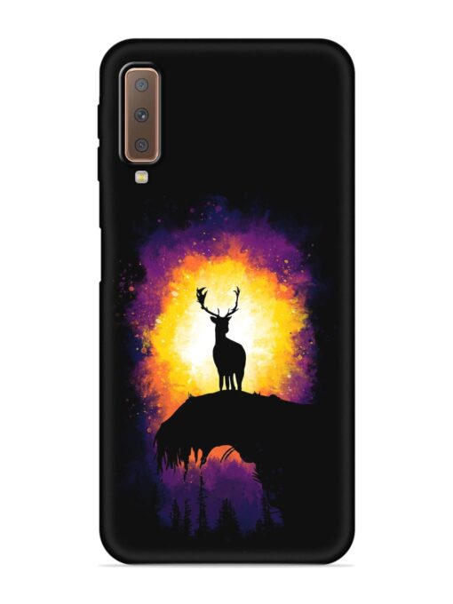 Elk Animal Art Embossed Soft Silicone Case for Samsung Galaxy A7 (2018) Zapvi