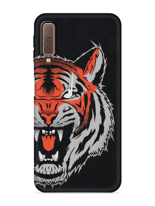 Tiger Aggression Embossed Soft Silicone Case for Samsung Galaxy A7 (2018) Zapvi