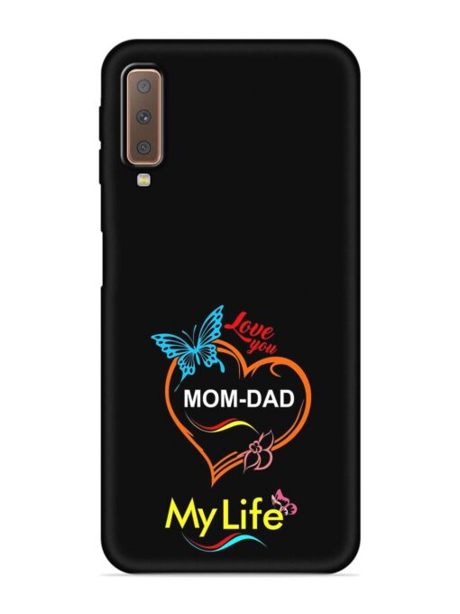 Love You Mom Dad Embossed Soft Silicone Case for Samsung Galaxy A7 (2018)