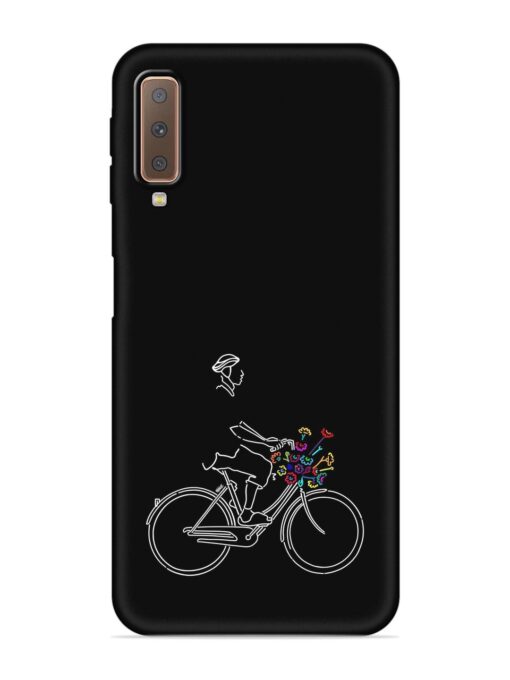 Minimalist Cycle Art Embossed Soft Silicone Case for Samsung Galaxy A7 (2018)