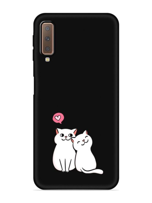 Cute Loving Cats Embossed Soft Silicone Case for Samsung Galaxy A7 (2018) Zapvi