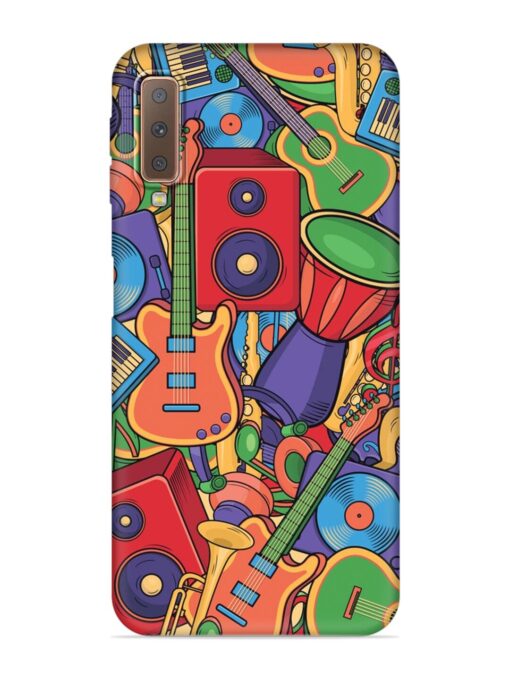 Colorful Music Art Embossed Soft Silicone Case for Samsung Galaxy A7 (2018)