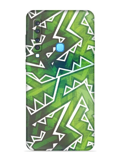 Green Graffiti Seamless Embossed Soft Silicone Case for Samsung Galaxy A9 (2018)