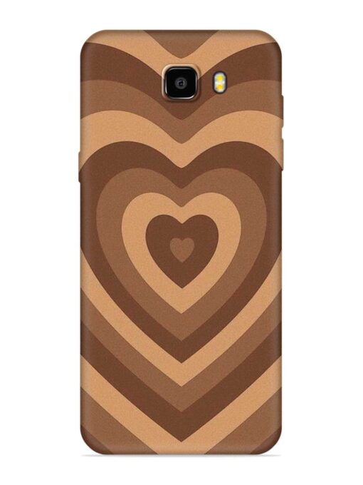 Brown Heart Embossed Soft Silicone Case for Samsung Galaxy C9