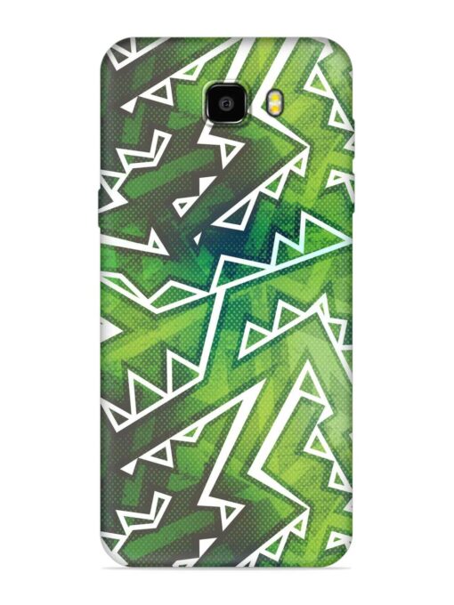 Green Graffiti Seamless Embossed Soft Silicone Case for Samsung Galaxy C9