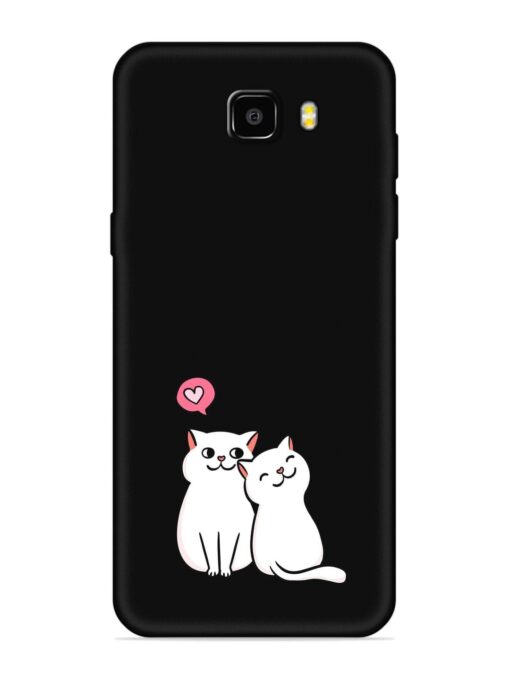 Cute Loving Cats Embossed Soft Silicone Case for Samsung Galaxy C9