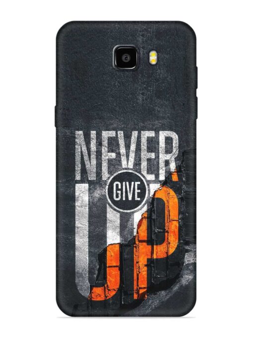 Never Give Up Embossed Soft Silicone Case for Samsung Galaxy C9 Pro