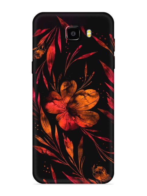 Red Flower Painting Embossed Soft Silicone Case for Samsung Galaxy C9 Pro Zapvi