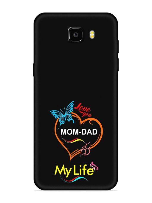 Love You Mom Dad Embossed Soft Silicone Case for Samsung Galaxy C9 Pro