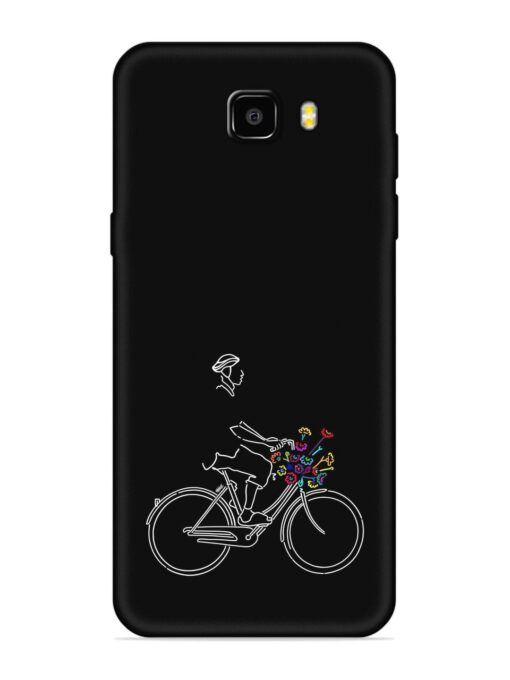 Minimalist Cycle Art Embossed Soft Silicone Case for Samsung Galaxy C9 Pro