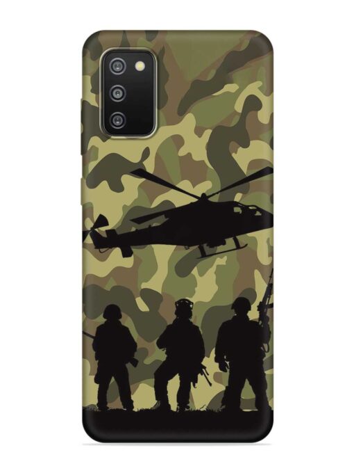 Army Heros Embossed Soft Silicone Case for Samsung Galaxy F02S Zapvi